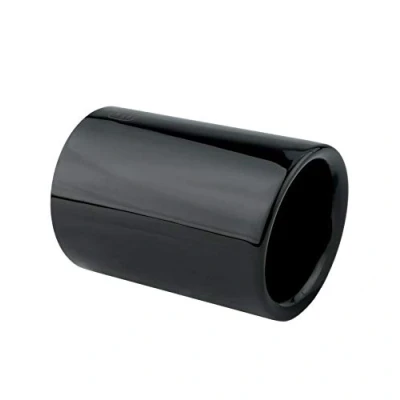 Obrázek L&amp;P A303 1 Výfuková clona 70 mm ušlechtilá ocel černá leštěná chrom Plug&amp;Play clony koncové trubky výfuku OEM 18307610636 18307610635 18307610634