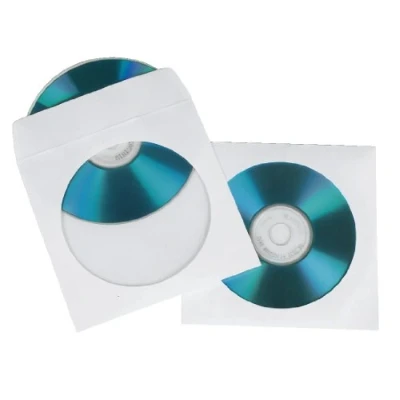Obrázek Hama CD/DVD papírové ochranné obaly, bílé, balení 50 ks