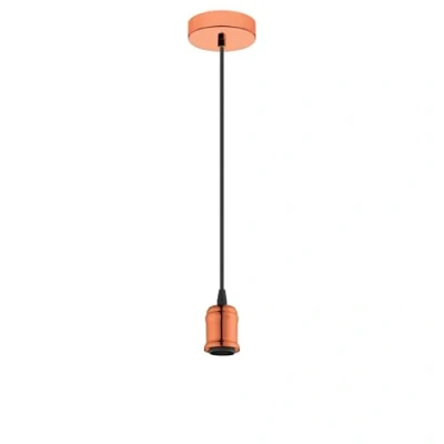 Obrázek EGLO závěsné svítidlo Yorth, 1 plamenná šňůra závěsná lampa Vintage, industriální, z oceli v mědi, kabel černé barvě, na jídelní stůl, do obývacího pokoje s
