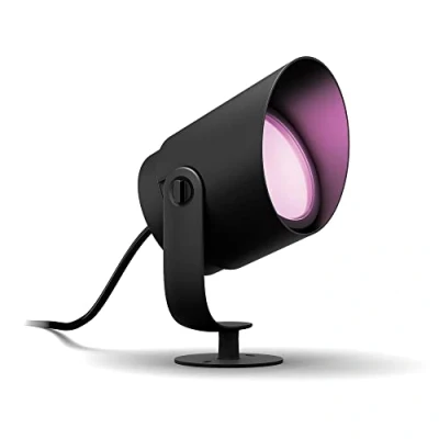 Obrázek Philips Hue White &amp; Color Ambiance Lily XL zahradní zářič černý 950 lm základní sada, stmívatelný, až 16 milionů barev, ovládání pomocí aplikace, kompatibilní s Amazon Alexa (Echo, Echo Dot)