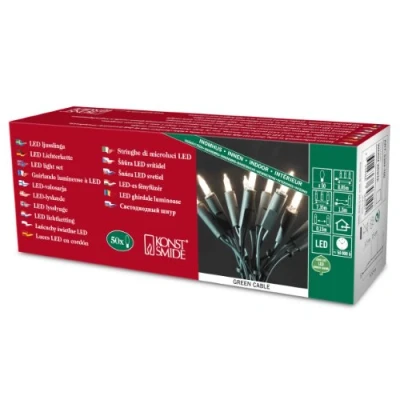 Obrázek Konstsmide 6303 103 LED mini světelný řetěz / pro interiér (IP20) 230 V vnitřní 50 teple bílých diod průhledný kabel