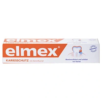 Obrázek elmex Zubní pasta ochrana proti zubnímu kazu 75 ml lékařské čištění zubů pro vysoce účinnou ochranu zubního nabízí dvakrát aktivní fluorid vápenatý ochranný štít odolné zuby