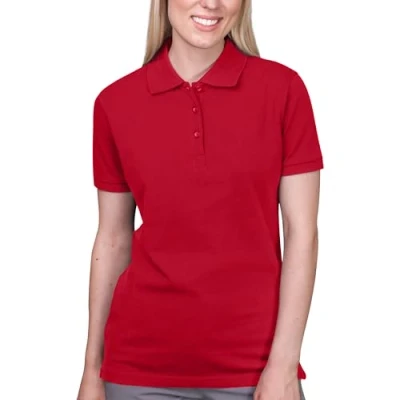Obrázek HRM dámské Heavy Stretch Polo I Premium polotričko z 95 % bavlny a 5 elastanu Basic Polohkošile lze prát do 40 C Kvalitní &amp; udržitelné horní díly Workwear, Červená (Red 03 red)