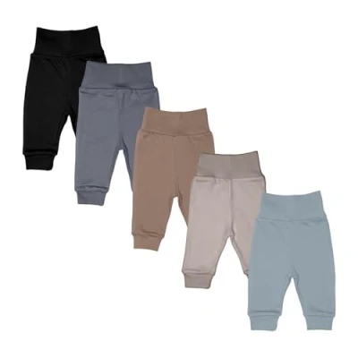 Obrázek MEA Baby Unisex Dětské kalhoty ze 100% bavlny v balení po 5 kusech / pumphose. pro chlapce dívky, na zavazování, Chlapecké 4