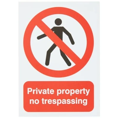 Obrázek Signs &amp; Labels FPH05551R štítek, nápis: Soukromé Regenerace no Trespassing (Soukromé Vlastnictví vstup zakázáno)