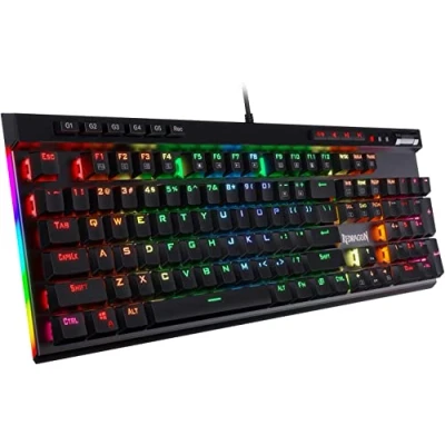 Obrázek Redragon K580 VATA RGB LED hnědý spínač mechanická herní klávesnice, US rozložení s podsvícením, 104 kláves Anti Ghosting makro klávesami a vyhrazenými ovládacími prvky médií