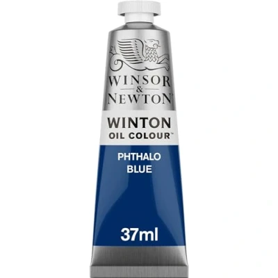 Obrázek Winsor &amp; Newton 1414516 Winton, jemná kvalitní olejová barva 37 ml tuba s rovnoměrnou konzistencí, odolná vůči světlu, vysoká krycí schopnost, bohatá na barevné pigmenty ftalo modrá