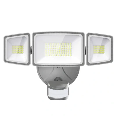 Obrázek Onforu LED reflektor s detektorem pohybu venkovní 55 W, 5000 LM světlomet, nastavitelnými 3 hlavami, 6500 K studená bílá IP65 vodotěsné halogenové světlo pro