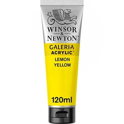 Obrázek Winsor &amp; Newton Akrylová barva Galeria 2131346, vysoká pigmentace, stálé na světle, máslová konzistence, tuba 120 ml citronová žlutá