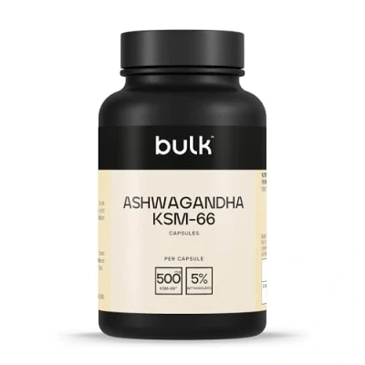 Obrázek Bulk KSM 66 Ashwagandha kapsle, 500 mg, 90 kapslí, porcí, balení se může měnit