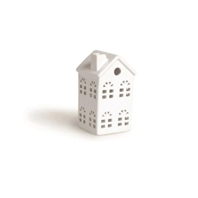 Obrázek Excelsa Casetta Laterne Haus, Keramik, Weiß, 7.5x7.5x14.5 cm