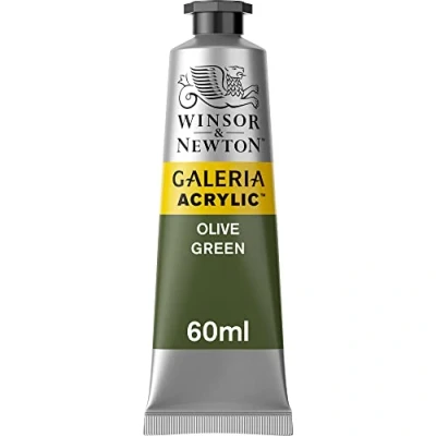Obrázek Winsor &amp; Newton Akrylová barva Galeria 2120447, vysoká pigmentace, stálobarevná, máslová konzistence, 60 ml tuba olivově zelená