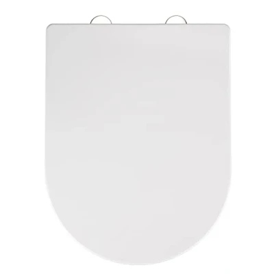 Obrázek WENKO WC sedátko Calla, s automatickým sklápěním, víko nerezovým upevněním Fix Clip z ušlechtilé oceli, termoplast, bílé