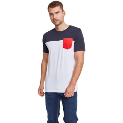 Obrázek Urban Classics 3TONE Pocket TEE Triko s potiskem, Muži, Velikost: Large, White /navy/ firered