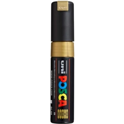 Obrázek uni ball 182681 POSCA Marker se širokým klínovým hrotem, zlatý