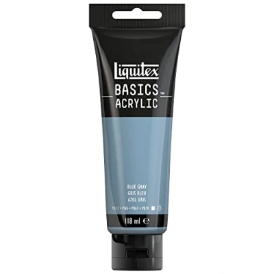 Obrázek Liquitex 8870081 Basics akrylová barva, monopigmentové umělce, stálé na světle, střední viskozita, archivní kvalita, hedvábně lesklý povrch, tuba 118 ml modrošedá