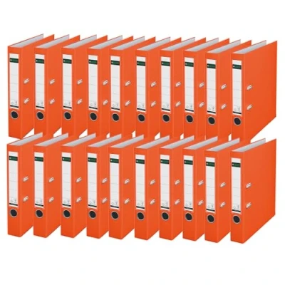 Obrázek Leitz Qualitäts Ordner 180 Plastik, 20er Pack, A4, Schmal, Orange, 5,2 cm Rückenbreite, PP laminierter Einband, 10155045