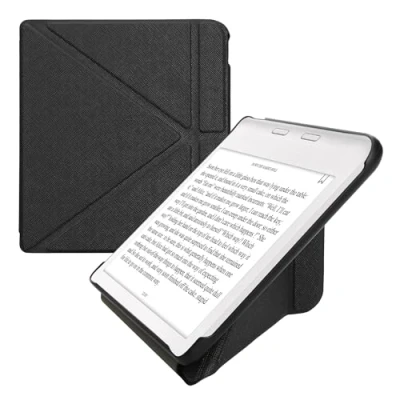 Obrázek kwmobile Hülle kompatibel mit Kobo Libra Colour/Tolino Vision Color Kunstleder Case eReader Schutzhülle Cover Schwarz