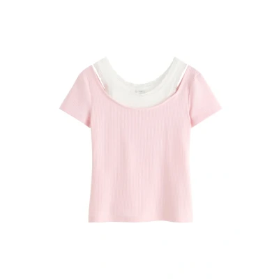 Obrázek Lindex Shortsleeved Triko s potiskem pro děti, Velikost: 146/152, Light pink