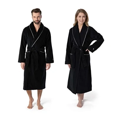 Obrázek Möve Homewear plášť se šálovým límcem velur ve vel. XXL ze 100% bavlny, černá