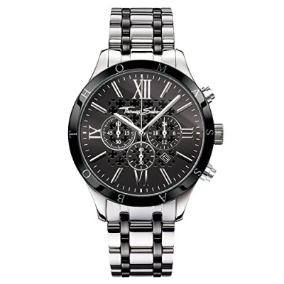 Obrázek Thomas Sabo Pánské hodinky Rebel Urban Analogue Quartz (One Size, Black), stříbrná/černá, Náramek