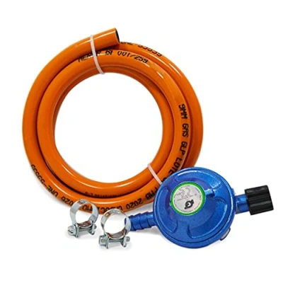 Obrázek S&amp;M 322150 Gasregler für Camping Butan Flasche + Schlauch 1,5 m 2 Unterlegscheiben