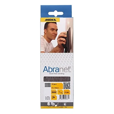 Obrázek Mirka Abranet Síťové brusné proužky 70 x 198 mm suchý zip / zrno P180 10 ks k broušení dřeva, tmele, laku, plastu AE150F1018