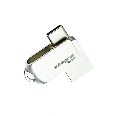 Obrázek Integral 128GB 360 Dual USB 3.2 Gen 1 Typ C &amp; A Flash Laufwerk mit robustem Metallgehäuse, schnellen Übertragungsgeschwindigkeiten und einfacher Plug Play Funktion