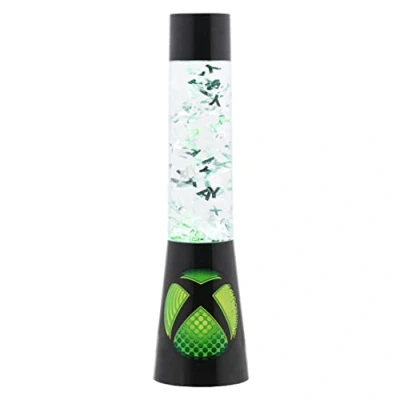 Obrázek XBOX třpytky lampa s tekutým tokem plovoucími ikonami ovladačů oficiálně licencovaný produkt Microsoft, herní noční světlo do ložnice