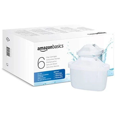 Obrázek Amazon Basics Kazety s vodním filtrem, 6 kusů, vhodné pro všechny systémy BRITA vč. systémů PerfectFit &amp;