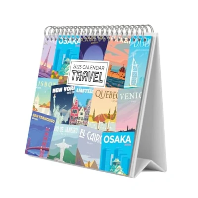 Obrázek Grupo Erik Kalender 2025 Tischkalender Travel Reisen Familienplaner zum Aufstellen 20 x 17 cm Jahreskalender