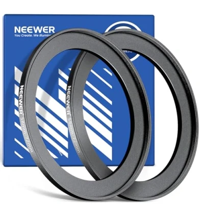 Obrázek NEEWER 58 72mm Step Up Adapterring (2er Pack) mit Reinigungstuch, ultraschlanker Objektivfilter aus Aluminiumlegierung für 58mm Kameraobjektive zur Verwendung von Filtern