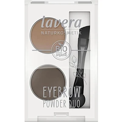 Obrázek lavera Augenbrauenpuder Duo Naturkosmetik Talkfrei Vegan Frei von Silikonen Mineralöl Mit mineralischen Farbpigmenten &amp; Bio Jojobaöl 2 x 0,8 g