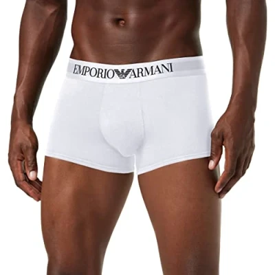Obrázek Emporio Armani Underwear pánské Trunk Iconic Páska s logem Retroshorts, Blanc, L, bílá