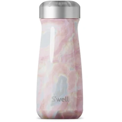 Obrázek S&#039;well Swell Edelstahl Traveler 4,6 l Geode Rose dreilagiger vakuumisolierter Reisebecher hält Kaffee, Tee und Getränke 24 Stunden kalt 12 heiß BPA freie Wasserflasche