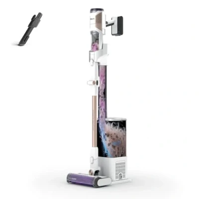 Obrázek Shark Akumulátorový vysavač Detect Clean &amp; Empty, silná sací síla s technologií DirtDetect, samoprázdná 2l základní stanice, doba provozu 60 min, Anti Hair Wrap, hubice na prach, bílá IW3612EU