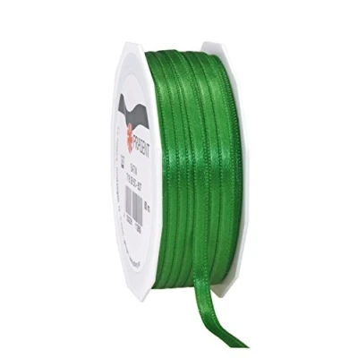 Obrázek PRÄSENT C.E. Pattberg Satin grün, 50 m Satinband zum Einpacken von Geschenken, 6 mm Breite, Geschenkband Dekorieren &amp; Basteln, Dekoband, Anlass