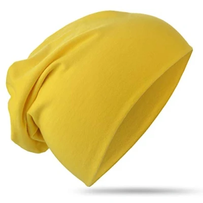 Obrázek Miobo Dětská čepice Slouch Beanie Čepice, bavlna, jednobarevná, Žlutá