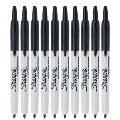 Obrázek Sharpie einziehbare Permanentmarker Feine Spitze Schwarz 10 zählen