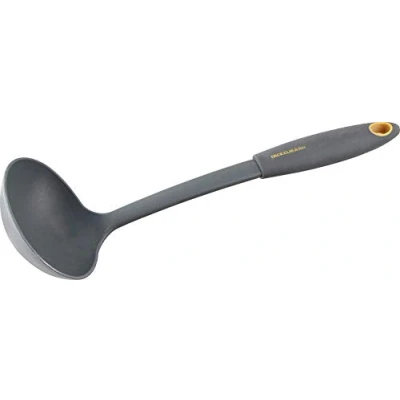 Obrázek Fackelmann naběračka 30 cm SOFT, kuchyňská pomůcka s funkčním dílem z plastu, na potažené hrnce a pánve (barva: oranžová/šedá), množství: 1 kus