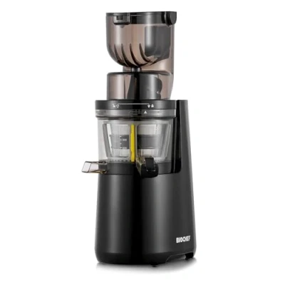 Obrázek BioChef Atlas Whole Slow Juicer pro celé ovoce/odšťavňovač / 250 W s duálním širokým plnicím systémem a doživotní zárukou na motor černý