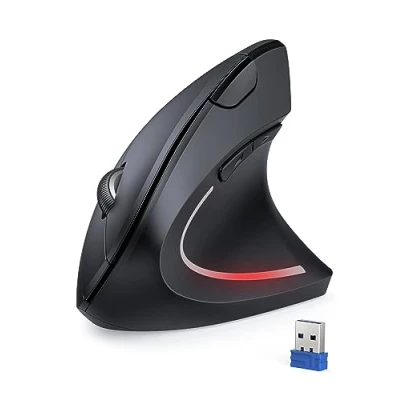 Obrázek TECKNET Wireless Vertikale Ergonomische Maus, 4800 DPI 5 Tasten Kabellose Optische 2.4G USB Vertical Ergonomic Optical Mouse Kabellos für Windows und Mac OS
