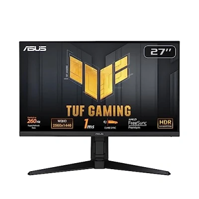 Obrázek ASUS TUF Gaming VG27AQML1A 27 palců WQHD Monitor 260 Hz, 1ms GtG, G Sync, FreeSync, Adaptive ELMB, GameFast, DisplayHDR 400 Fast IPS, 16:9, 2560x1440, USB, DP, HDMI, ergonomický, Speaker