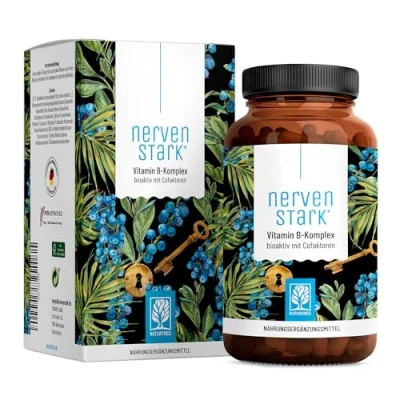 Obrázek komplex vitamínu B (B1 B12) se 3 aktivními kofaktory všechny vitamíny 8 Vegan vitamínů ve vysokých dávkách s silný nervový *