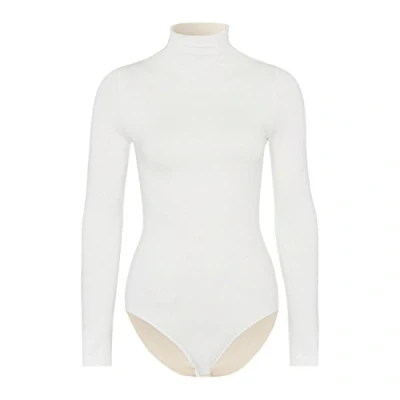 Obrázek FALKE dámské Rich Cotton body elegantní dlouhý rukáv bezešvý se stojáčkem měkké jednobarevné prodyšná bavlna 1 kus, Bílá (Ivory 2179)