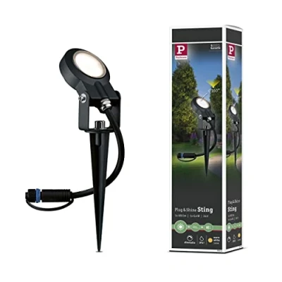 Obrázek Paulmann 93934 Plug &amp; Shine Spotlight Sting IP67 3000K 6 W 24 V úhel vyzařování 100 LED Venkovní osvětlení Zemní kolík zahradní
