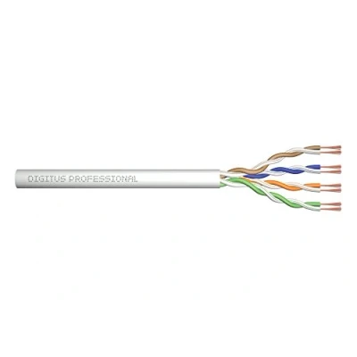 Obrázek Digitus Professional Cat 6 U UTP surový Patch kabel, délka 100 m, AWG 26/7, LSZH, RCA Černá, Šedá