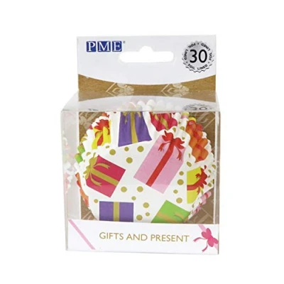 Obrázek PME BC806 Weihnachtliche folienbeschichtete Cupcake Förmchen Verpackte Geschenke (30 Stück), Paper