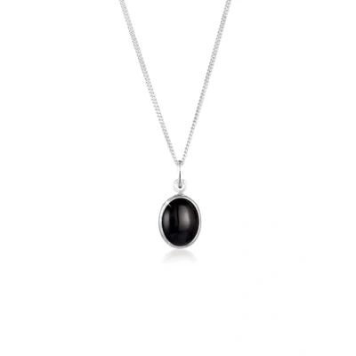 Obrázek Elli Dámský solitérní přívěsek Basic Elegantní s růženínem ze sterlingového stříbra 925, Fazetový brus, Onyx