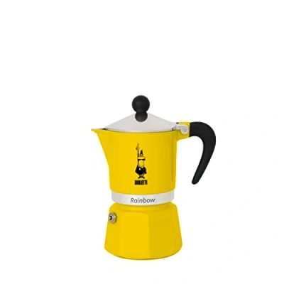Obrázek Bialetti 4982 Rainbow Caffettiera Colorata, Alluminio, Giallo, 3 šálky, žlutá